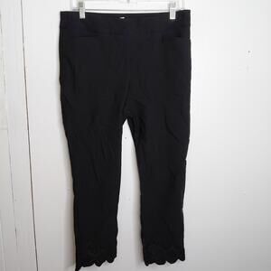 Chicos Pants Womens 1 8 Regular M Tapered Eyelet Scalloped Pull On High Rise